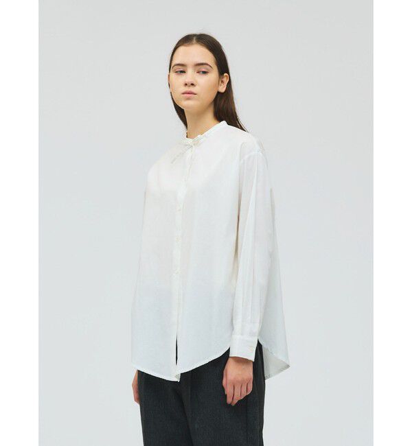 mizuiro ind「mizuiro ind リボンタイロングシャツ」|シャツ・ブラウス|
