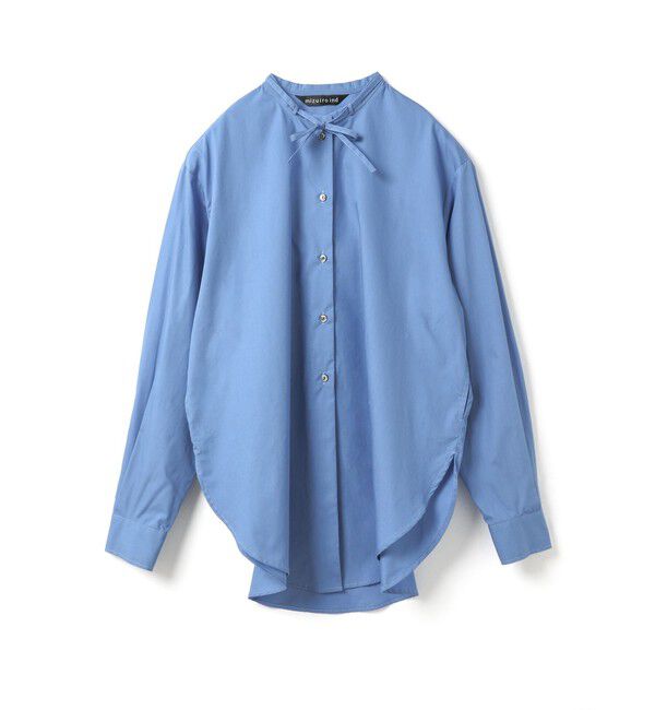 mizuiro ind「mizuiro ind リボンタイロングシャツ」|シャツ・ブラウス|ライトブルー
