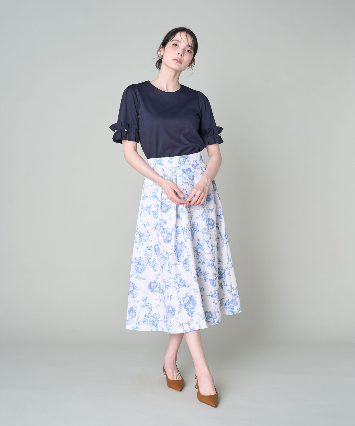 Maglie le cassetto「《M Maglie le cassetto》トワルドジュイ風タックスカート」|フレア|