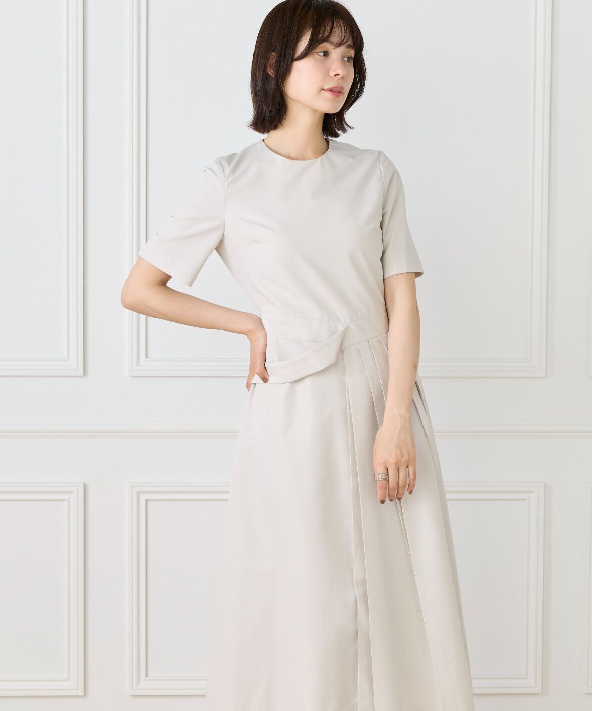 la veille by SUPERIOR CLOSET「ラップスカートワンピース」|ワンピース|ベージュ2