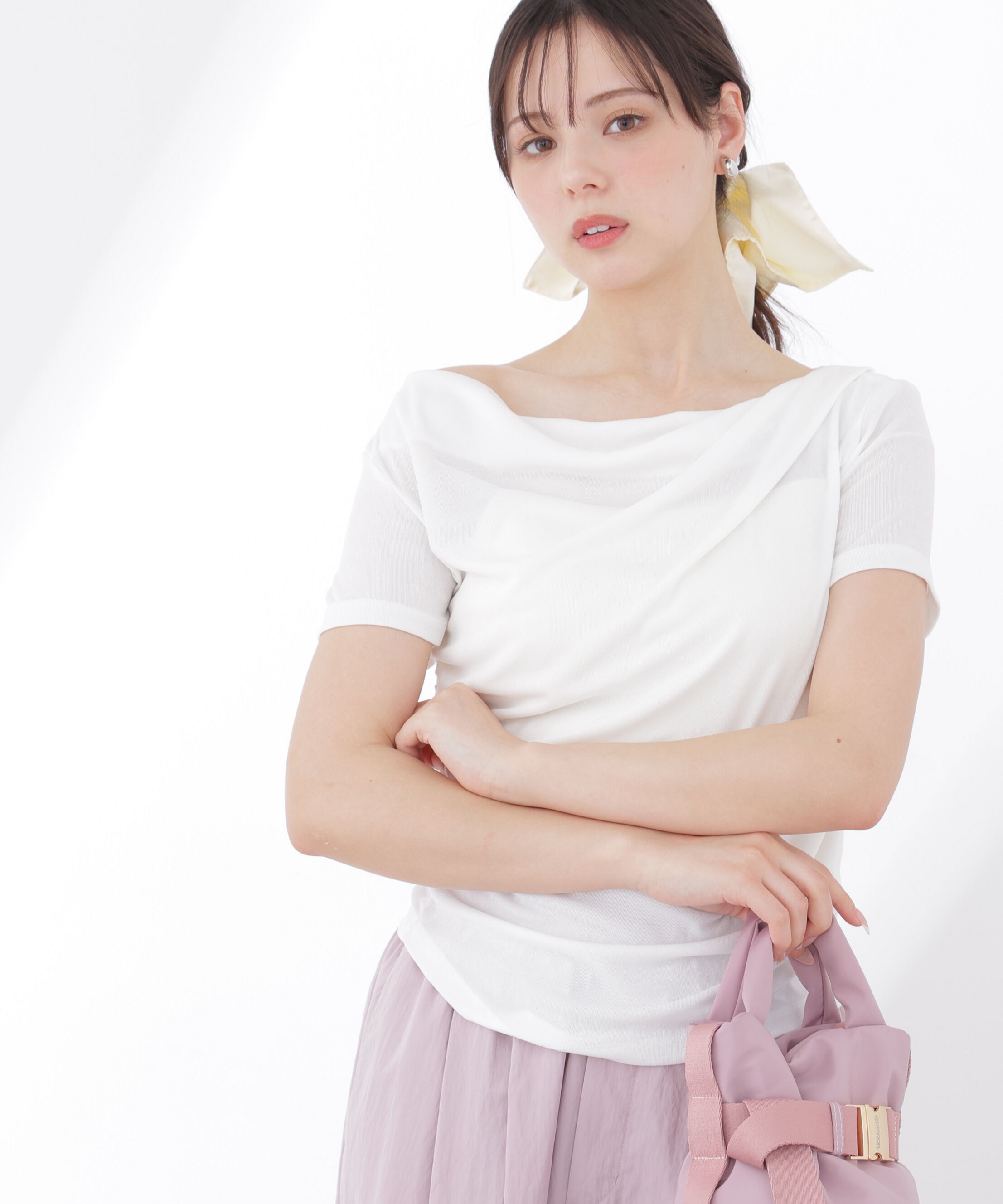 PROPORTION BODY DRESSING「〈a/mie〉アシメドレーププルオーバー」|Tシャツ・カットソー|