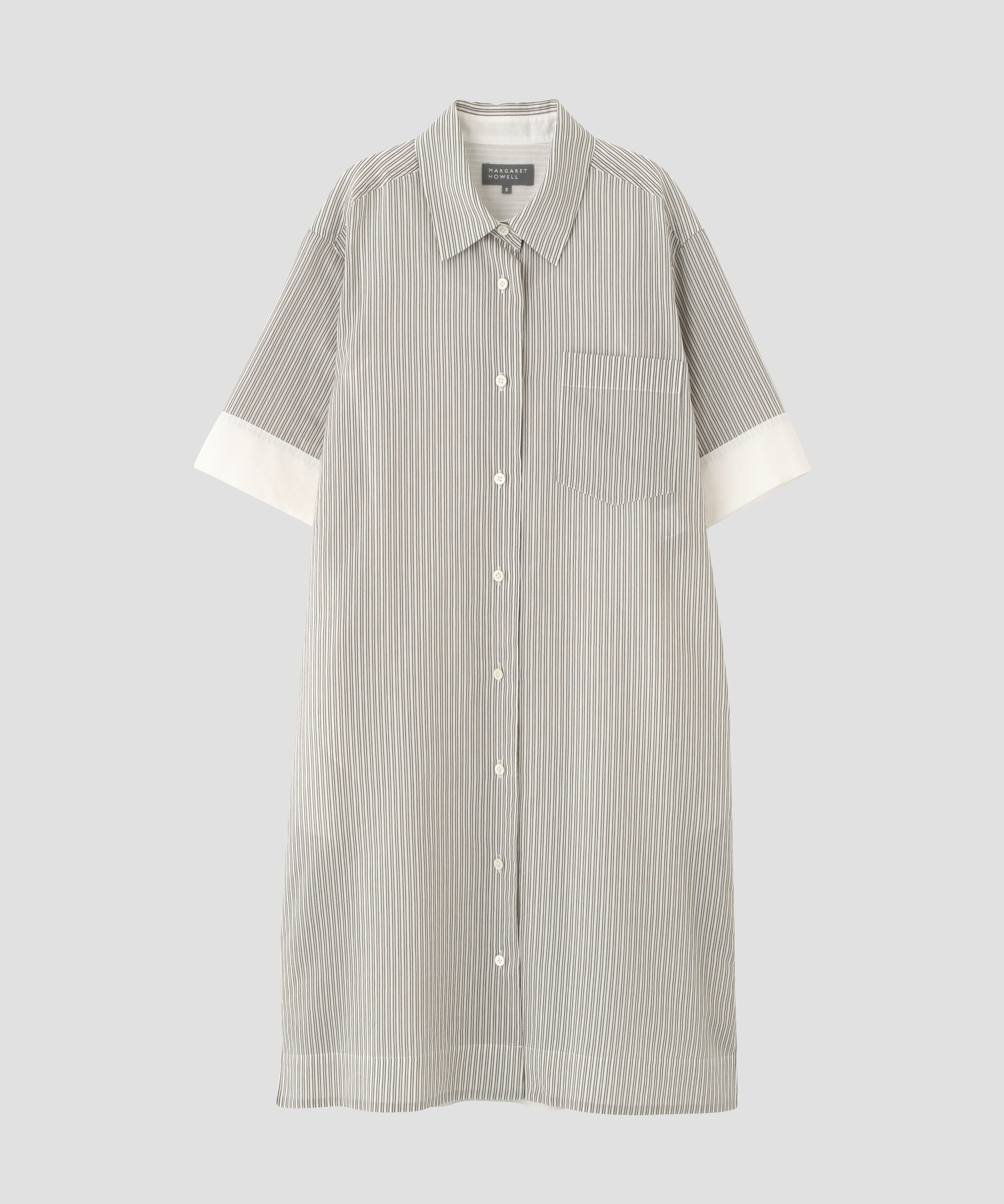  「DOUBLE STRIPE COTTON SILK DRESS」|ワンピース|