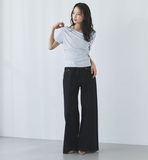 archives「【ＯＮかわ】ハーフスリーブクロスタックドレープオフショルＴＯＰＳ」|Tシャツ・カットソー|