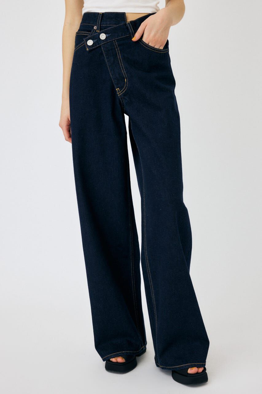 MOUSSY「CROSS WAIST WIDE STRAIGHT」|デニム|