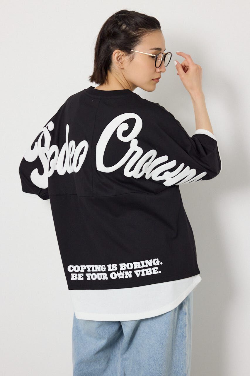 RODEO CROWNS「フェイクレイヤードロゴトップス」|Tシャツ・カットソー|BLK