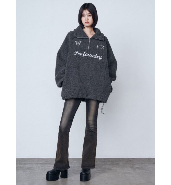 EMODA「ユニフォームボアジッププルオーバー」|Tシャツ・カットソー|