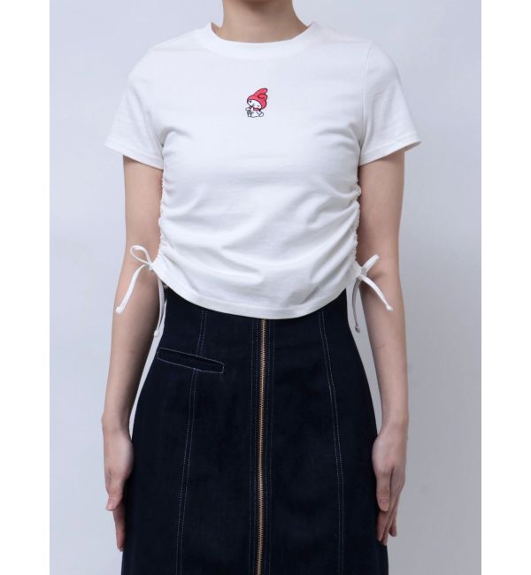 MERCURYDUO「【メロクロコラボ】マイメロディワンポイント刺繍クロップドTシャツ」|Tシャツ・カットソー|