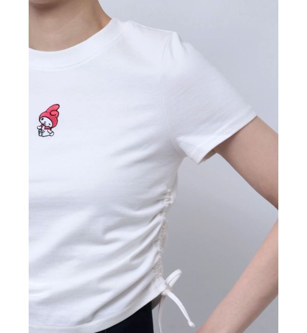 MERCURYDUO「【メロクロコラボ】マイメロディワンポイント刺繍クロップドTシャツ」|Tシャツ・カットソー|