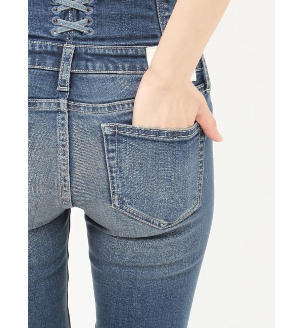 GYDA「ハイウエストsacred edge crossフロントZIPレースアップスキニーデニムパンツ」|デニム|