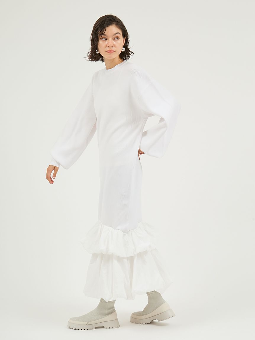 emmi atelier「ニットタフタドッキングOP」|ワンピース|