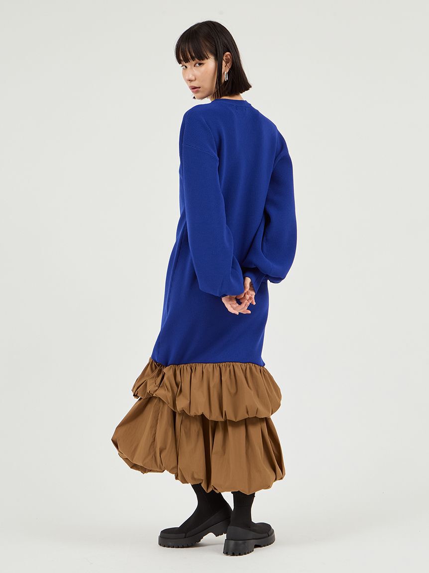 emmi atelier「ニットタフタドッキングOP」|ワンピース|