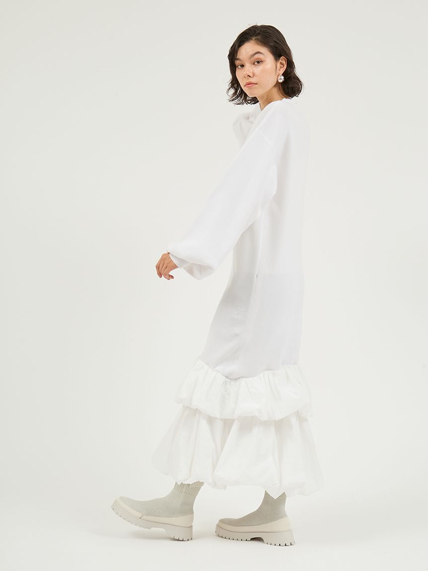 emmi atelier「ニットタフタドッキングOP」|ワンピース|