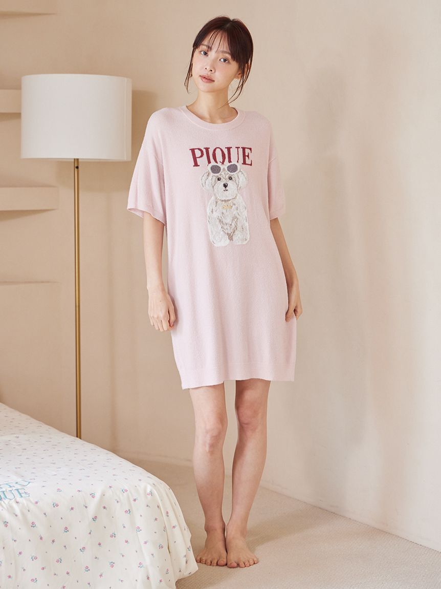 gelato pique「ファッションCATS&DOGSジャガードミニワンピース」|ルームウェア|