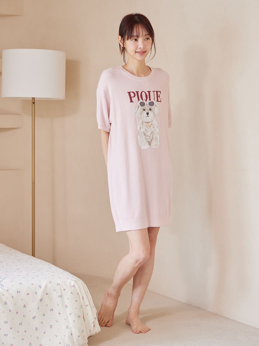 gelato pique「ファッションCATS&DOGSジャガードミニワンピース」|ルームウェア|