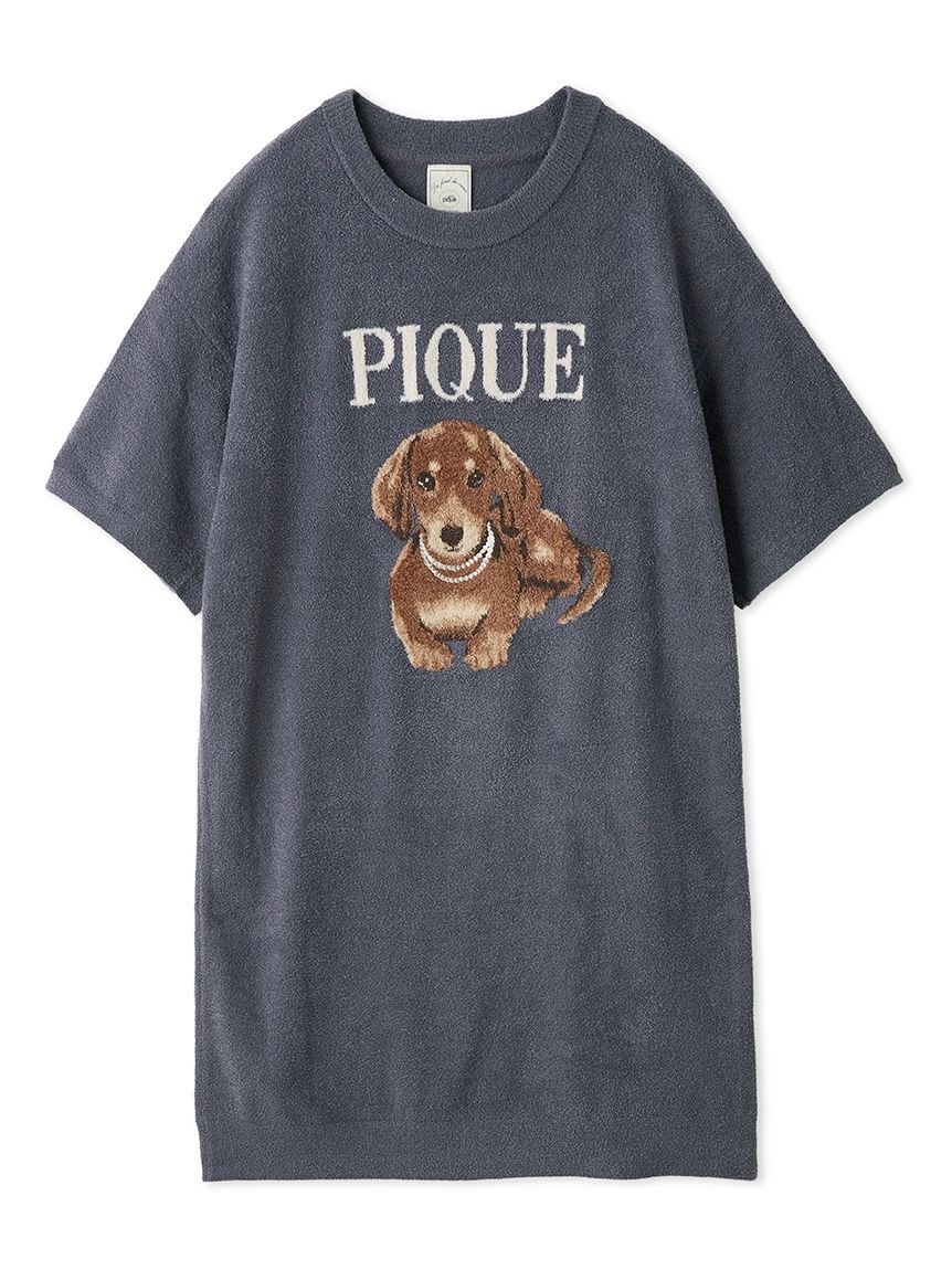 gelato pique「ファッションCATS&DOGSジャガードミニワンピース」|ルームウェア|NVY