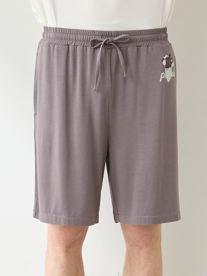GELATO PIQUE HOMME「【ラッピング済み】【HOMME】【接触冷感】レーヨンドッグワンポイントTシャツ&ハーフパンツセット」|ルームウェア|