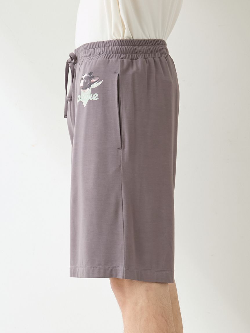 GELATO PIQUE HOMME「【ラッピング済み】【HOMME】【接触冷感】レーヨンドッグワンポイントTシャツ&ハーフパンツセット」|ルームウェア|