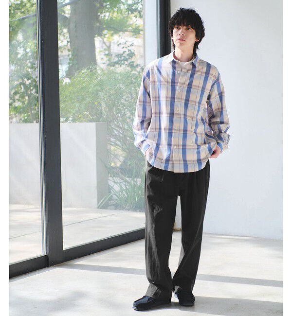 UNITED ARROWS green label relaxing「ウォッシャブル トロ パターン ジャストルーズ シャツ -ストレッチ-」|シャツ・ブラウス|