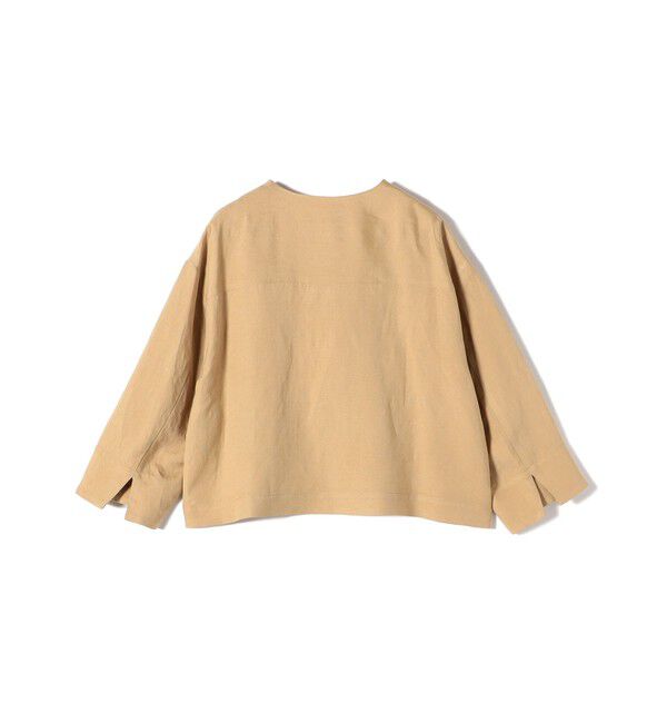 SHIPS for women「SHIPS Primary Navy Label:麻 レーヨン ノーカラー 羽織」|シャツ・ブラウス|
