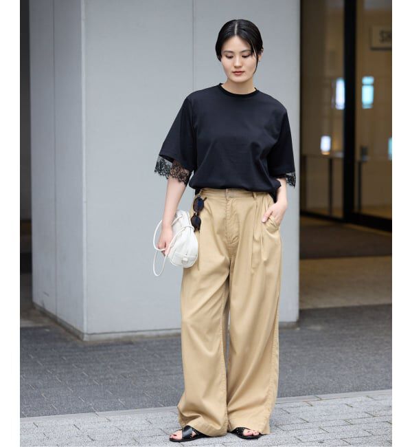 IENA「リバーレースコンビTシャツ」|Tシャツ・カットソー|