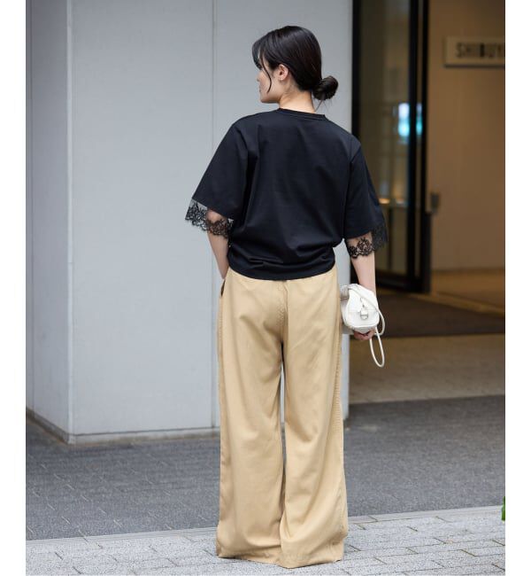 IENA「リバーレースコンビTシャツ」|Tシャツ・カットソー|
