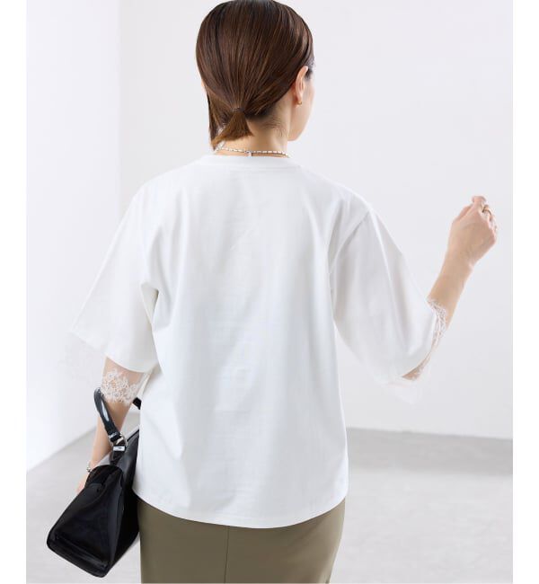IENA「リバーレースコンビTシャツ」|Tシャツ・カットソー|