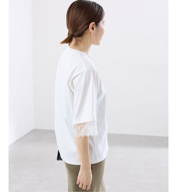 IENA「リバーレースコンビTシャツ」|Tシャツ・カットソー|