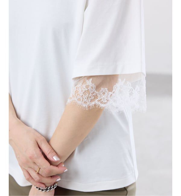 IENA「リバーレースコンビTシャツ」|Tシャツ・カットソー|