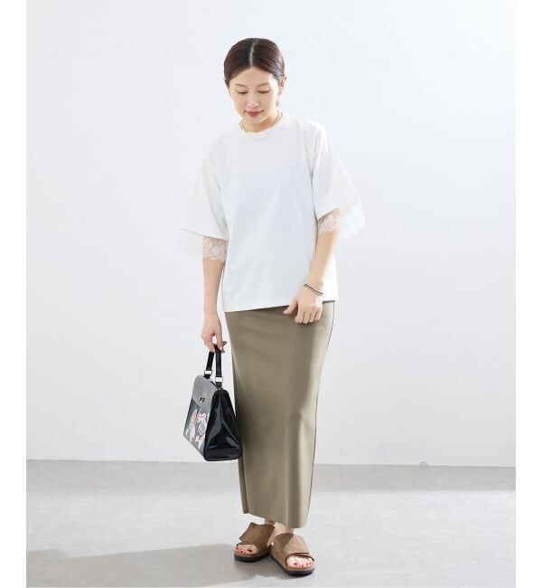 IENA「リバーレースコンビTシャツ」|Tシャツ・カットソー|