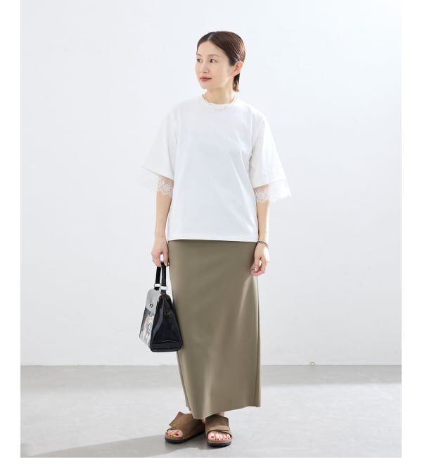 IENA「リバーレースコンビTシャツ」|Tシャツ・カットソー|