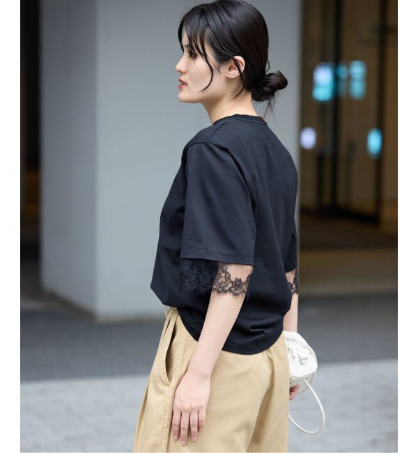 IENA「リバーレースコンビTシャツ」|Tシャツ・カットソー|