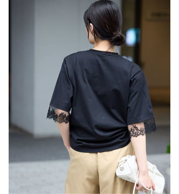 IENA「リバーレースコンビTシャツ」|Tシャツ・カットソー|