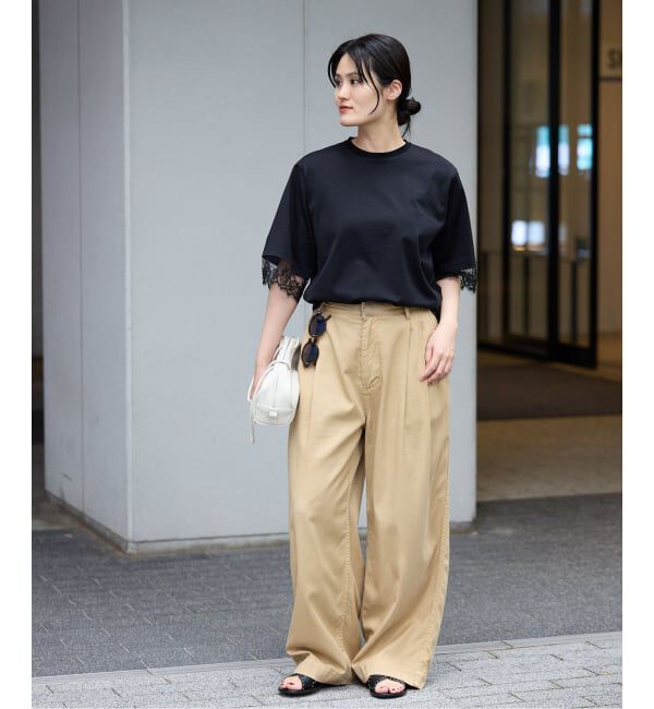 IENA「リバーレースコンビTシャツ」|Tシャツ・カットソー|