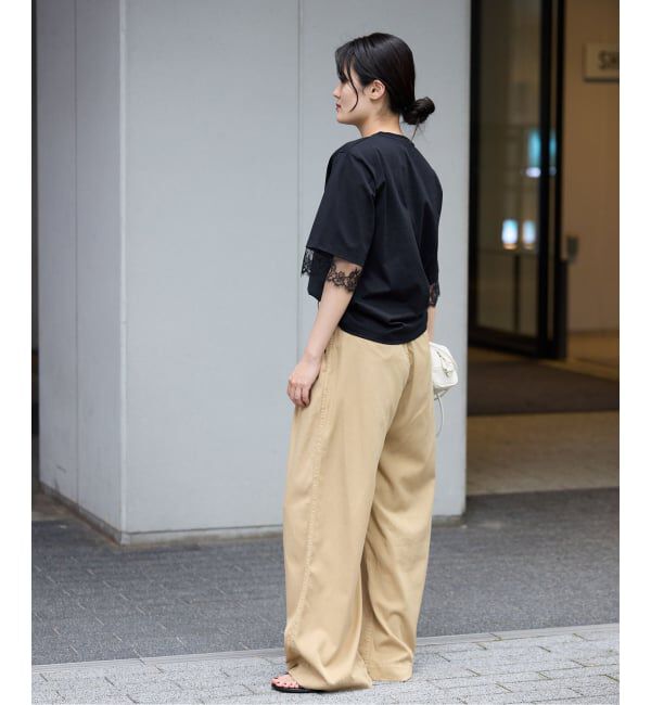 IENA「リバーレースコンビTシャツ」|Tシャツ・カットソー|