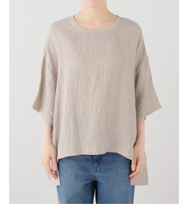 journal standard luxe「リネンワッフル crewpull」|シャツ・ブラウス|ナチュラル