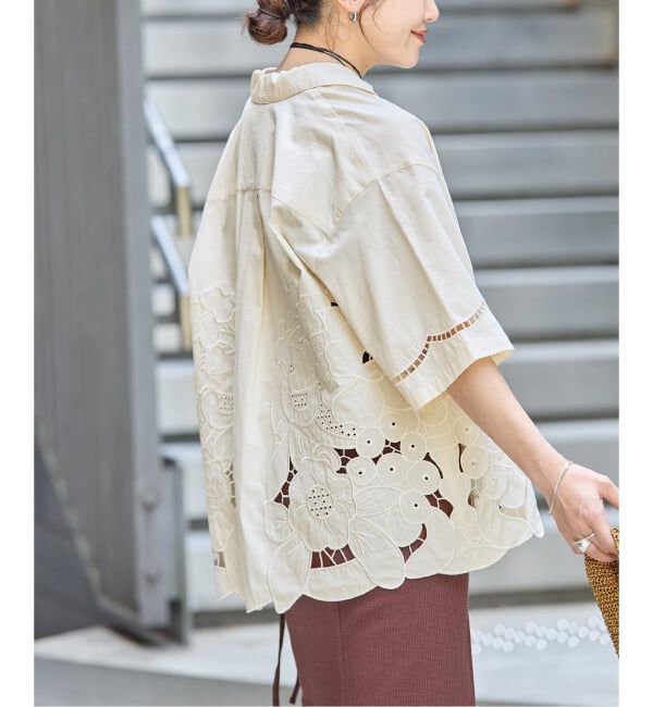 JOURNAL STANDARD「《予約》フラワーエンブロイダリースカラップ シャツ」|シャツ・ブラウス|