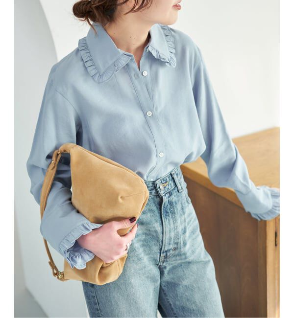 Spick and Span「《WEB限定 / 追加》フリルカラーブラウス」|シャツ・ブラウス|