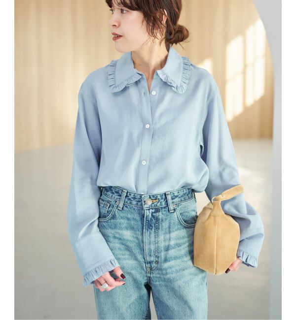 Spick and Span「《WEB限定 / 追加》フリルカラーブラウス」|シャツ・ブラウス|