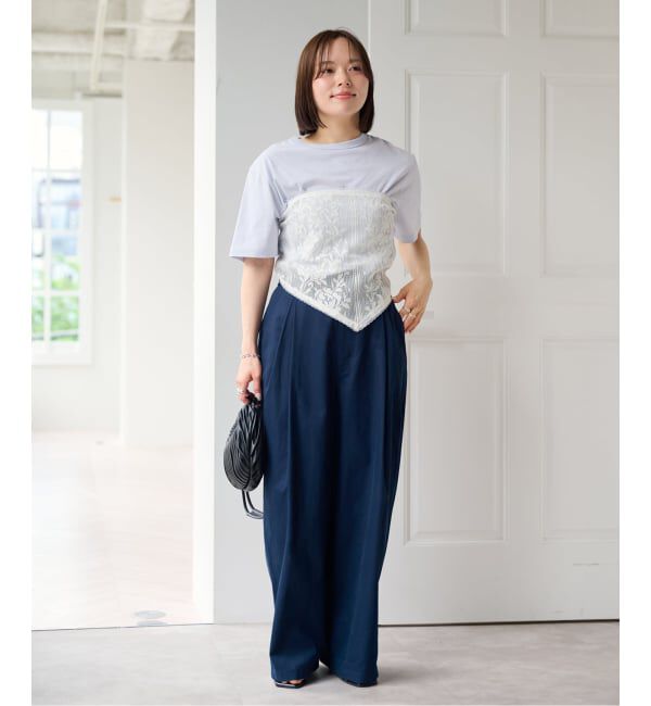 U by SPICK&SPAN「《予約 / 3点セット》Two Tシャツ/レーススカーフ SET」|Tシャツ・カットソー|