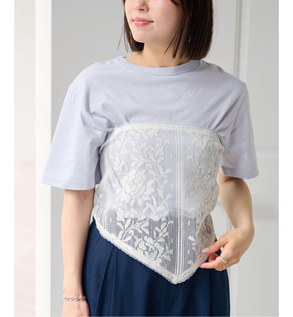 U by SPICK&SPAN「《予約 / 3点セット》Two Tシャツ/レーススカーフ SET」|Tシャツ・カットソー|