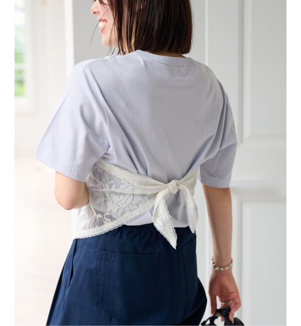 U by SPICK&SPAN「《予約 / 3点セット》Two Tシャツ/レーススカーフ SET」|Tシャツ・カットソー|