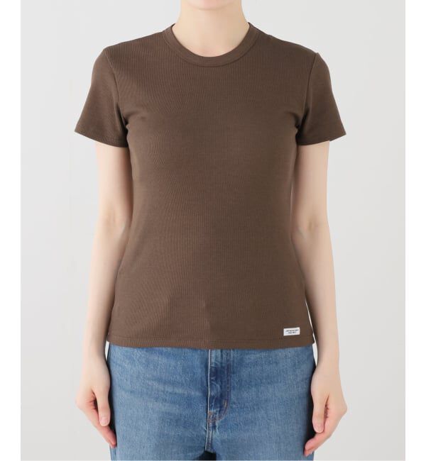 FRAMeWORK「JANE SMITH cotton rayon rib compact tee」|Tシャツ・カットソー|ブラウン