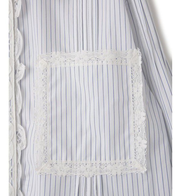 SALON adam et rope'「【J'aDoRe・一部店舗限定】【MAISON EENK（メゾン インク）】Lace Trim Shirts with Pocket」|シャツ・ブラウス|