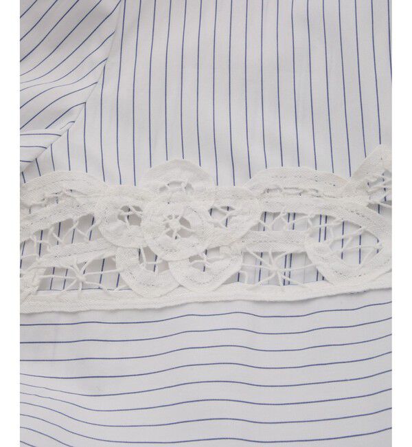 SALON adam et rope'「【J'aDoRe・一部店舗限定】【MAISON EENK（メゾン インク）】Lace Trim Shirts with Pocket」|シャツ・ブラウス|