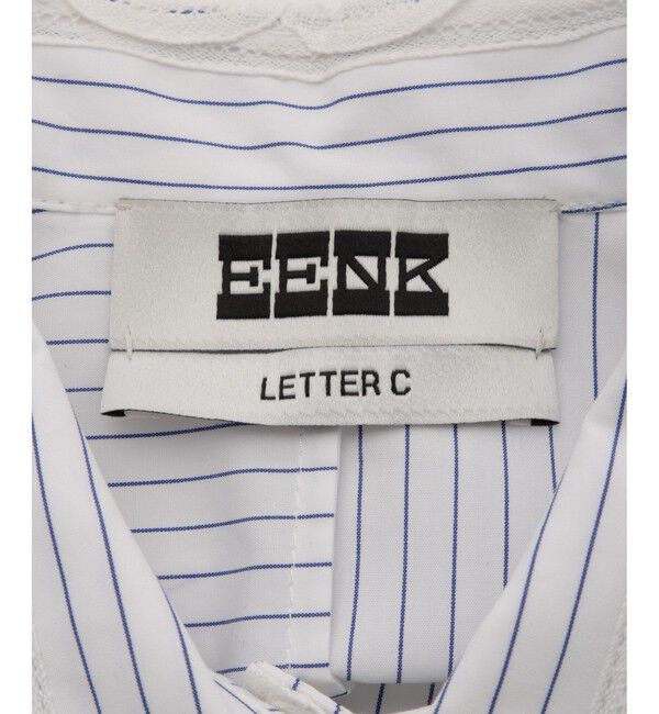 SALON adam et rope'「【J'aDoRe・一部店舗限定】【MAISON EENK（メゾン インク）】Lace Trim Shirts with Pocket」|シャツ・ブラウス|
