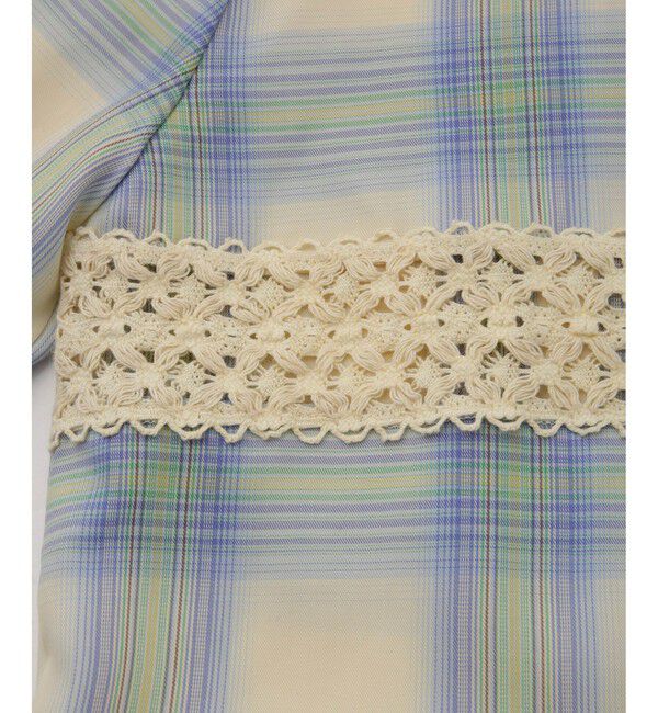 SALON adam et rope'「【J'aDoRe・一部店舗限定】【MAISON EENK（メゾン インク）】Lace Trim Shirts with Pocket」|シャツ・ブラウス|