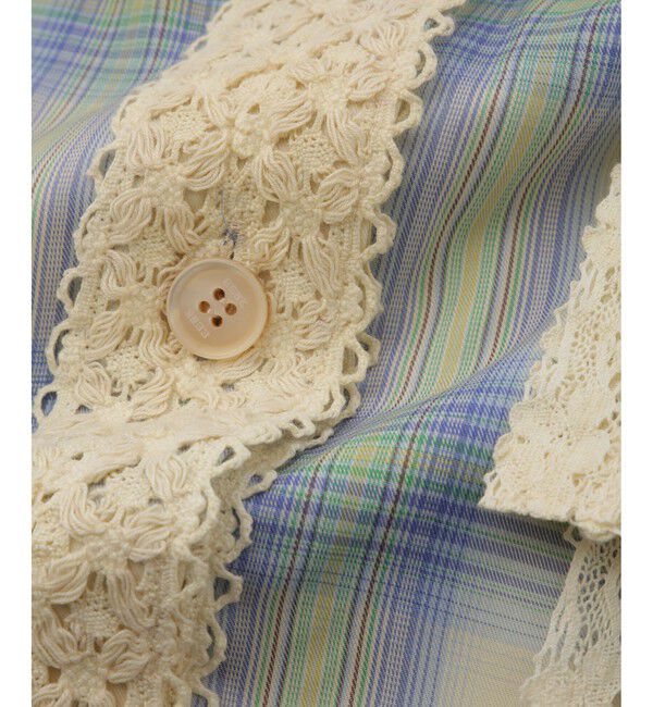 SALON adam et rope'「【J'aDoRe・一部店舗限定】【MAISON EENK（メゾン インク）】Lace Trim Shirts with Pocket」|シャツ・ブラウス|