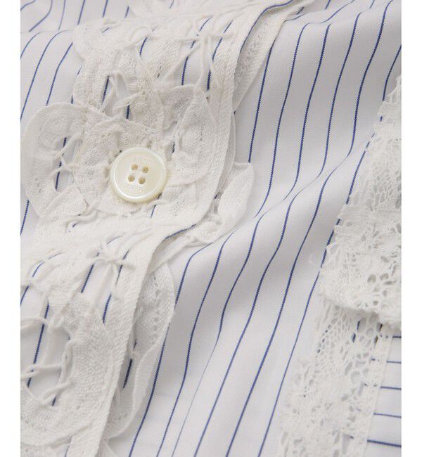 SALON adam et rope'「【J'aDoRe・一部店舗限定】【MAISON EENK（メゾン インク）】Lace Trim Shirts with Pocket」|シャツ・ブラウス|