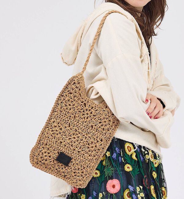 Rouge vif「【Swaraj /スワラージ】手編みペーパーラフィアBAG/トートバッグ/ハンド」|トートバッグ|ベージュ