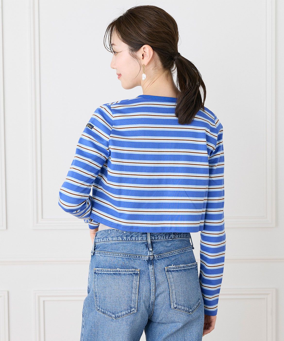 INED「ルミノア ボーダーショートカーディガン　SHORT CARDIGAN《Le minor》」|Tシャツ・カットソー|